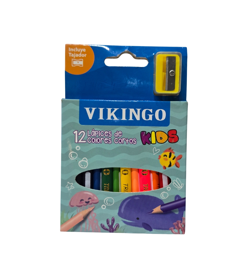 COLORES CORTOS VIKINGO KIDS C/ TAJADOR X12